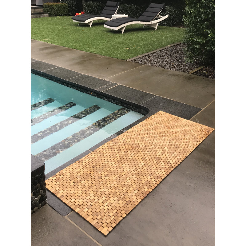 Bloomsbury Market Egidio Teak Floor Runner Bath Rug & Reviews | Wayfair